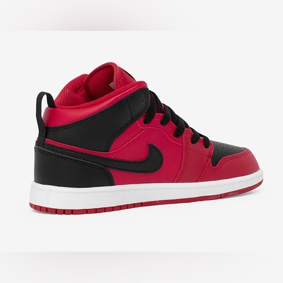 Nike Air Jordan 1 Mid GS Reverse Bred Kids Sneakers - Picture 5 of 8